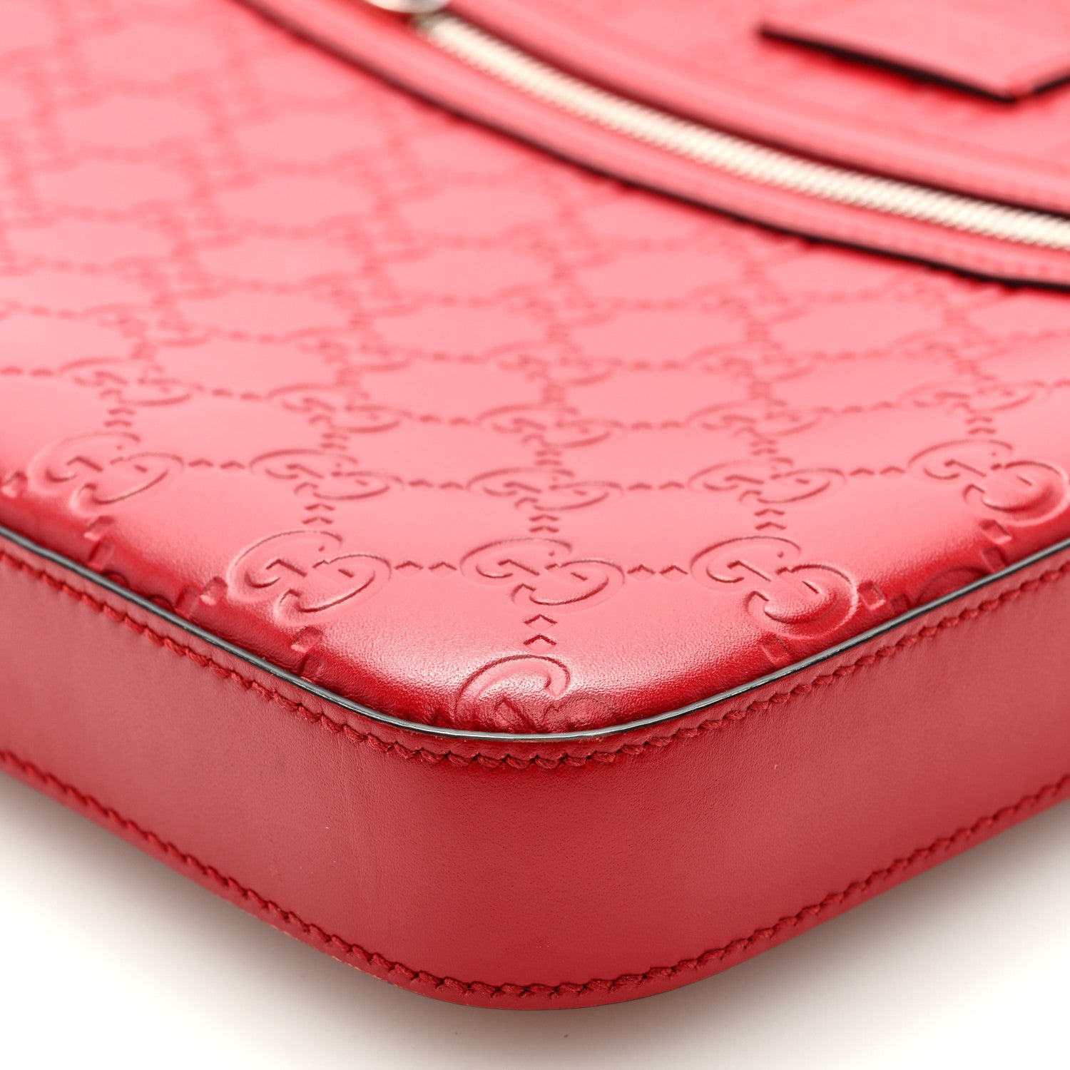 Gucci Guccissima Signature Small Messenger Bag Hibiscus Red 7 of 7