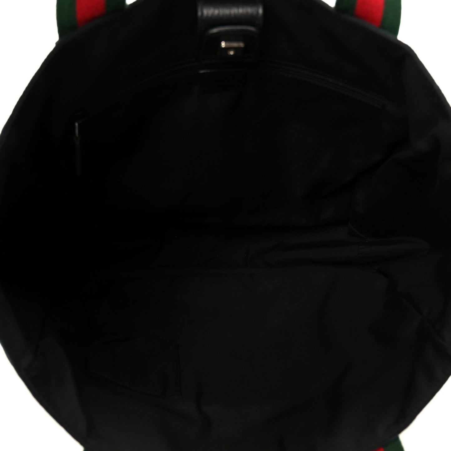 GG Monogram Medium Web Handle Double Pocket Tote Black