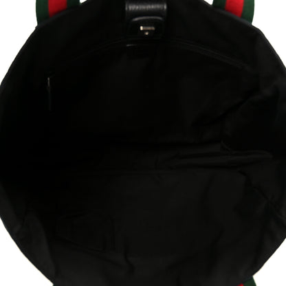 Gucci GG Monogram Medium Web Handle Double Pocket Tote Black 5 of 10