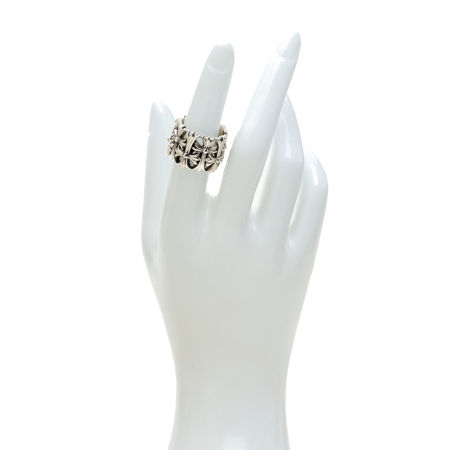 Chrome Hearts Sterling Silver Cemetery Cross Ring 54 7 2 of 7