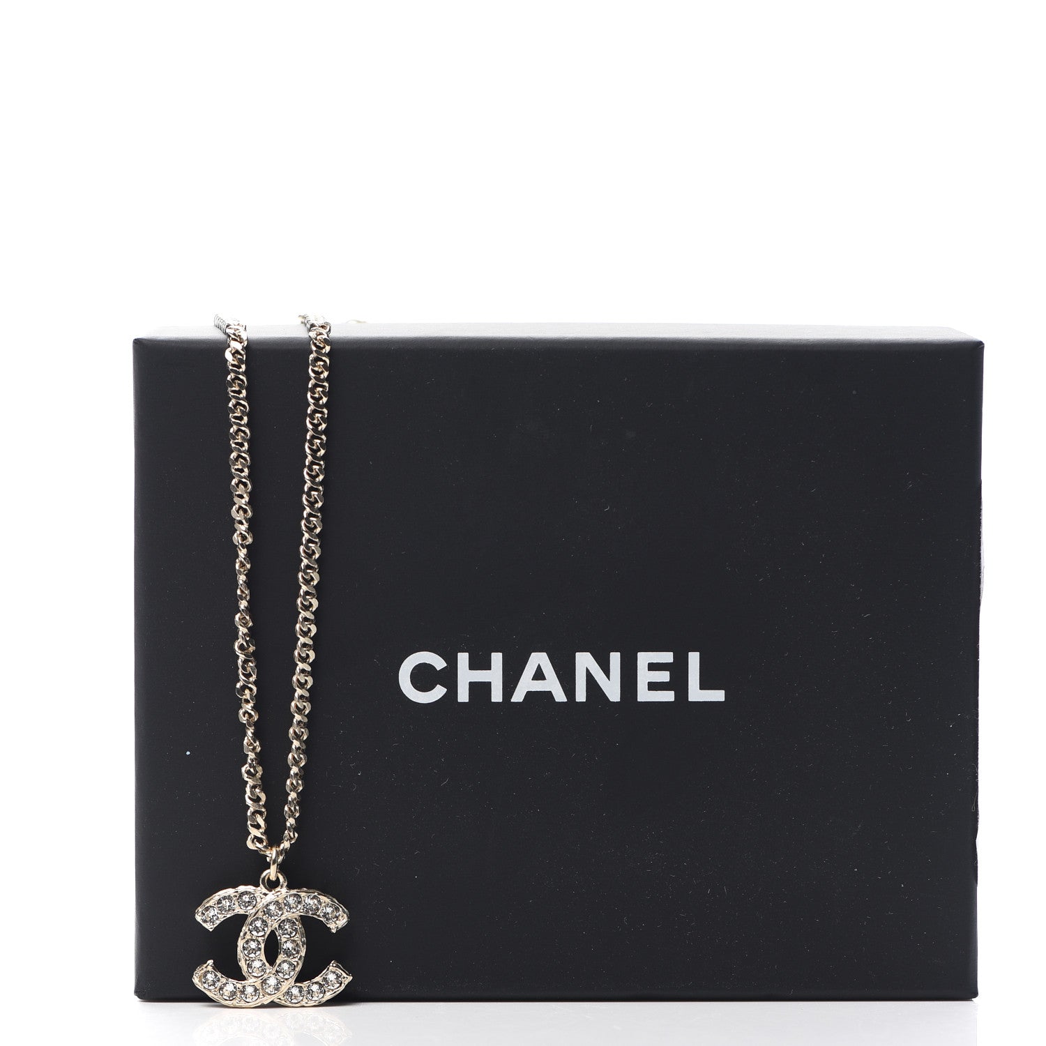 Chanel Pearl Crystal CC Pendant Necklace Gold 4 of 4