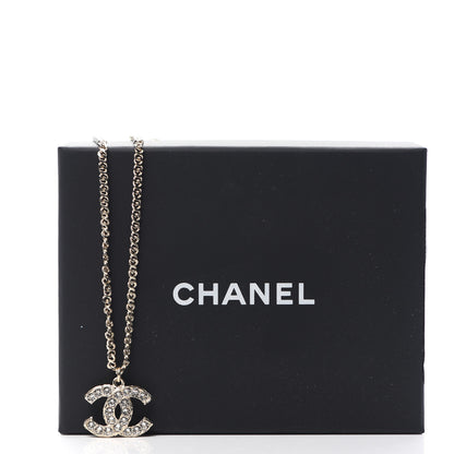 Chanel Pearl Crystal CC Pendant Necklace Gold 4 of 4