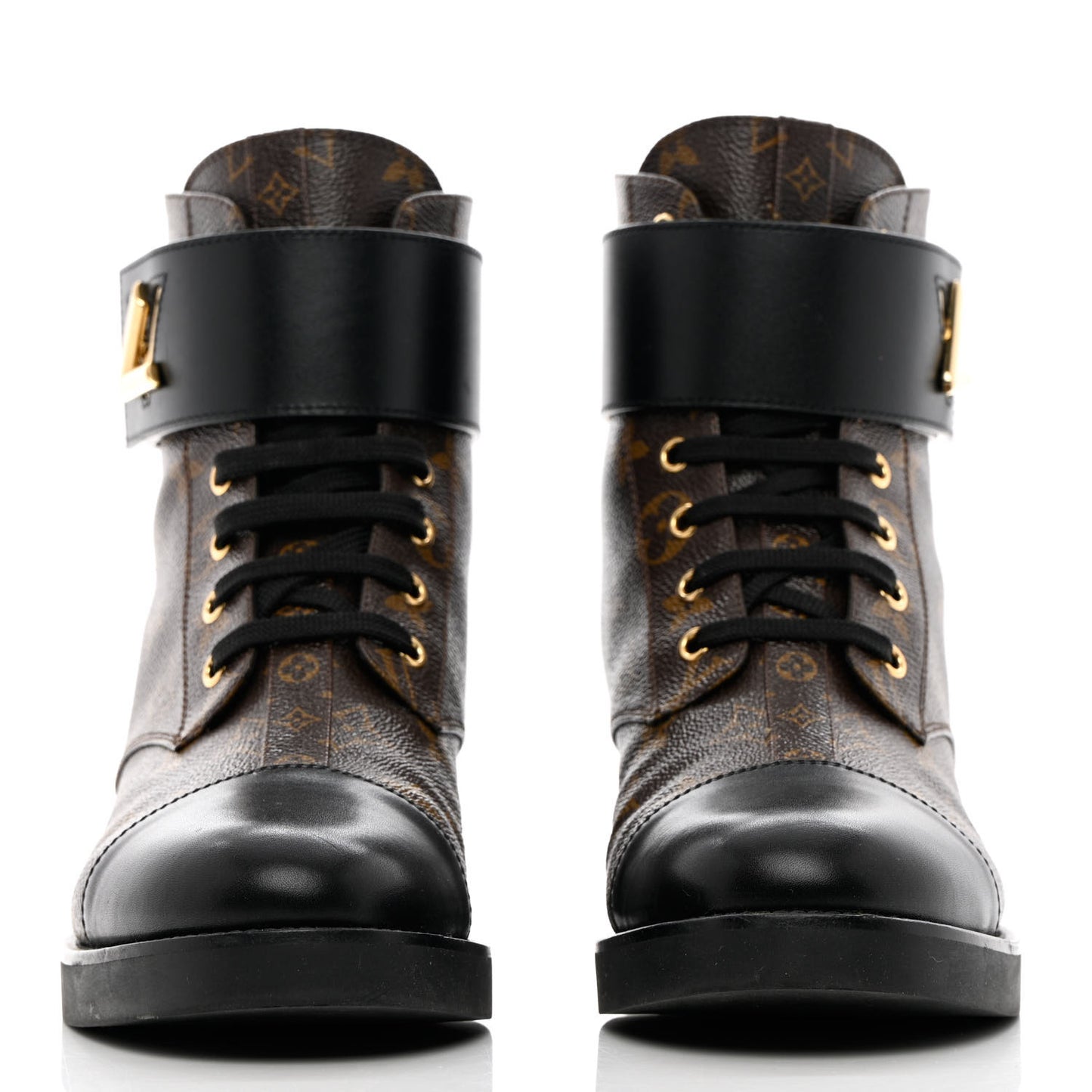 Calfskin Monogram Wonderland Flat Ranger Boots 41 Black