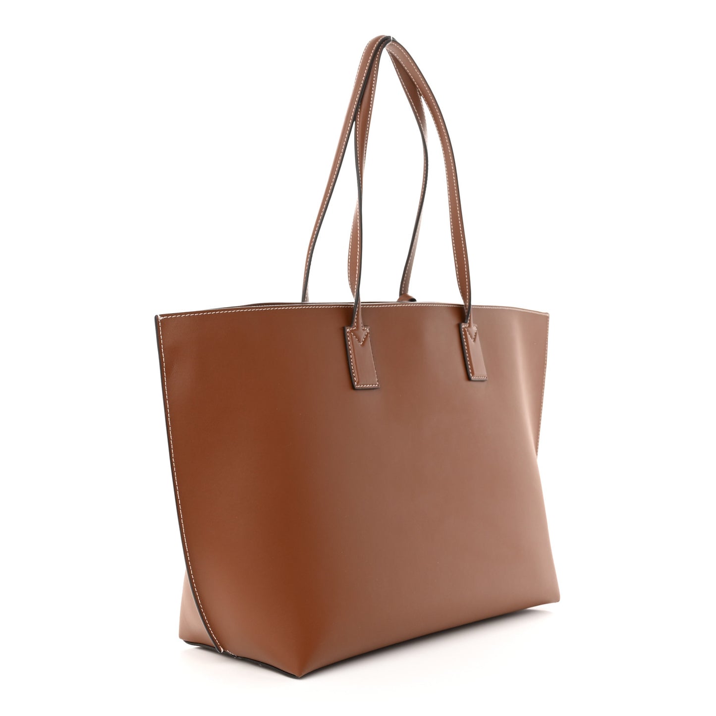 Calfskin Monogram Motif TB Medium Soft Tote Brown