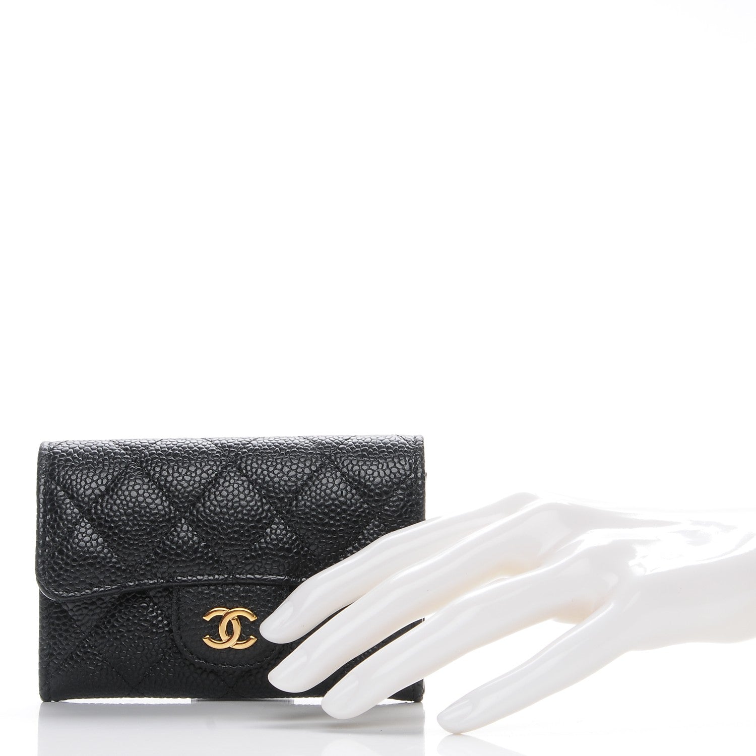 Chanel Caviar Quilted Flap Card Holder Black 2 of 9