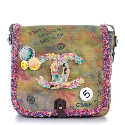 Chanel Washed Toile Graffiti On The Pavements Messenger Khaki Multicolor 1 of 7