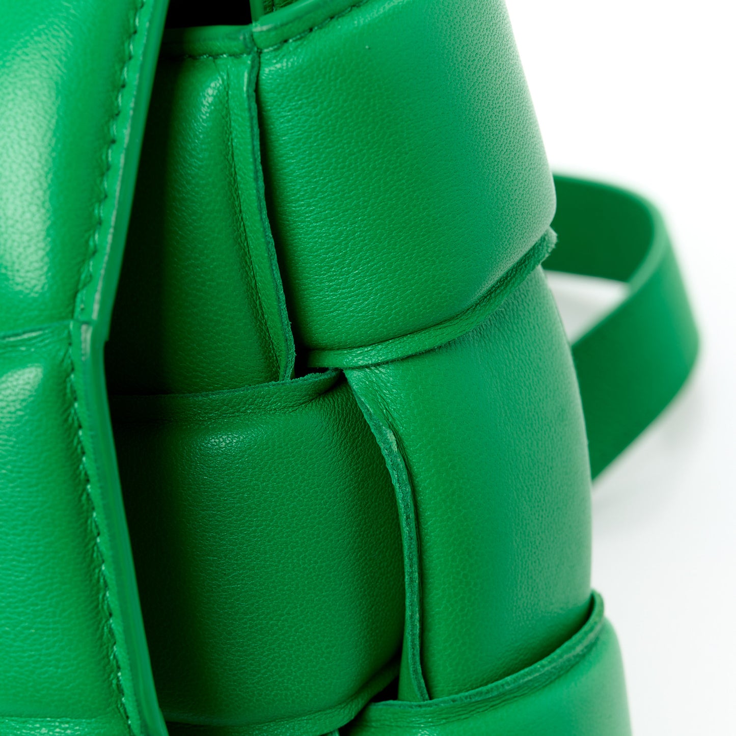 Nappa Maxi Intreccio Padded Cassette Crossbody Bag Parakeet