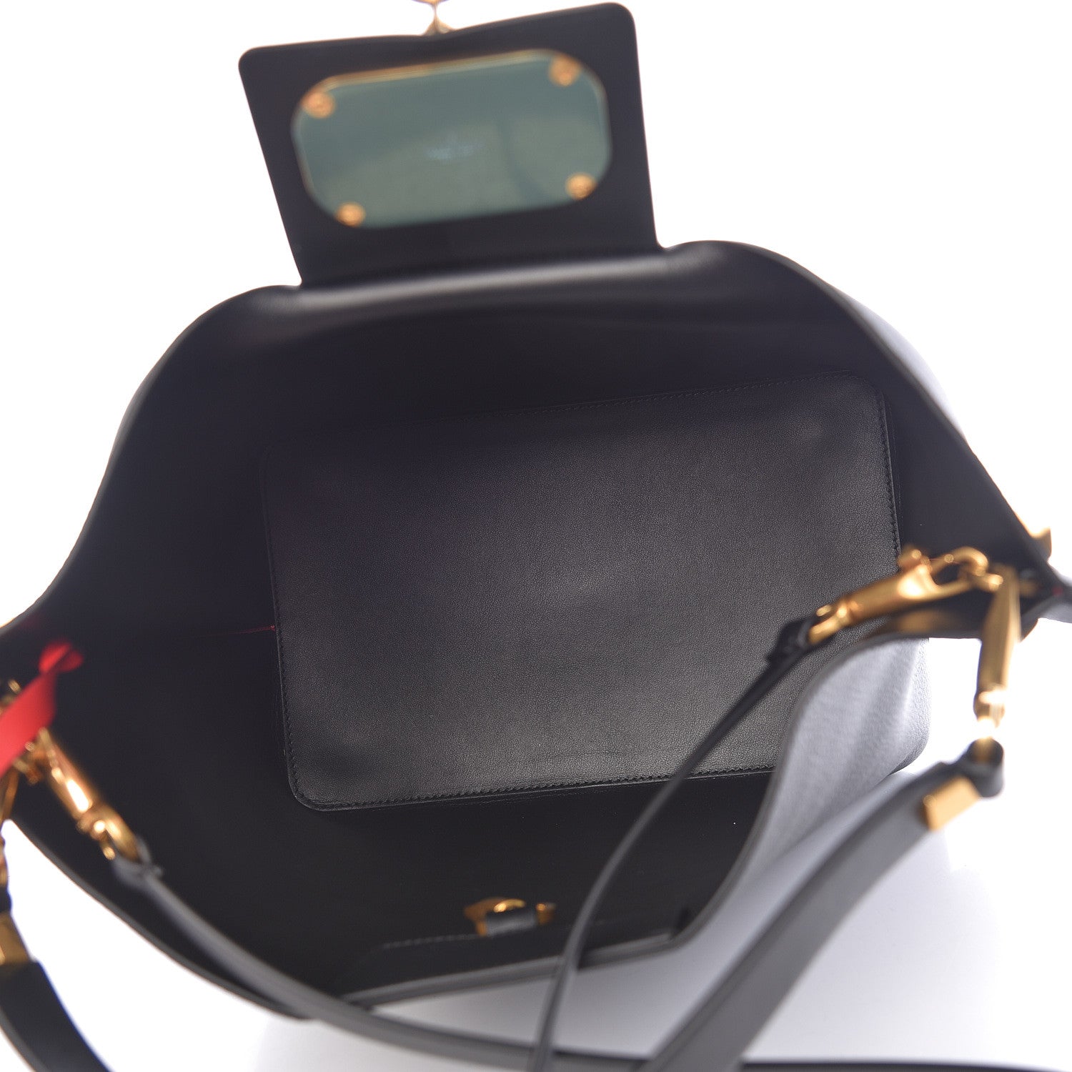 Valentino Garavani Grainy Calfskin Escape Hobo Bag Black 7 of 13
