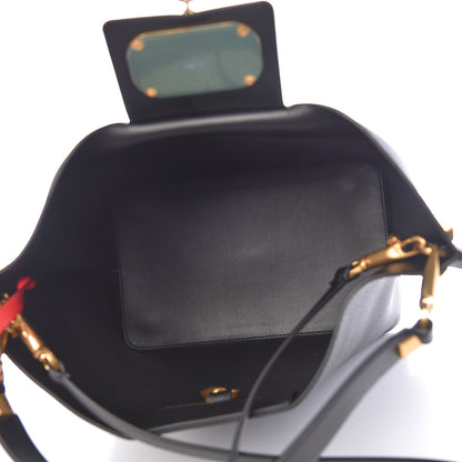 Valentino Garavani Grainy Calfskin Escape Hobo Bag Black 7 of 13
