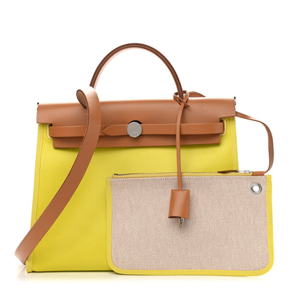 Hermes Toile Vache Hunter Herbag Zip 31 PM Soufre 1 of 10
