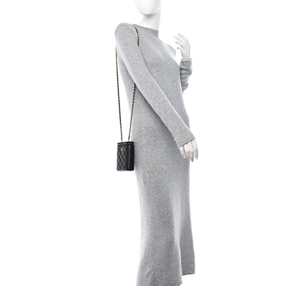 Chanel Caviar Quilted Small Vertical Coco Beauty Vanity Case With Chain Black 2 of 12