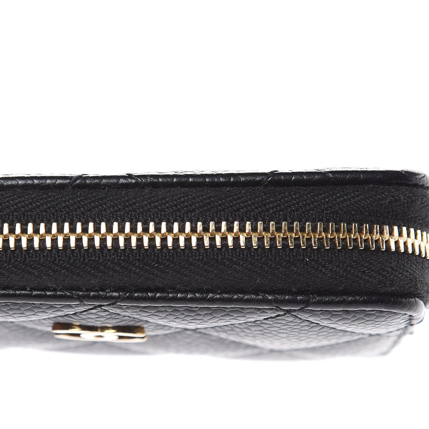 Caviar Quilted Zip Coin Purse Black