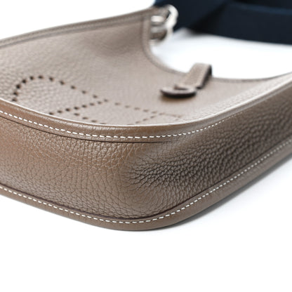 Hermes Taurillon Clemence Amazone Evelyne TPM Etoupe Bleu Indigo 9 of 10