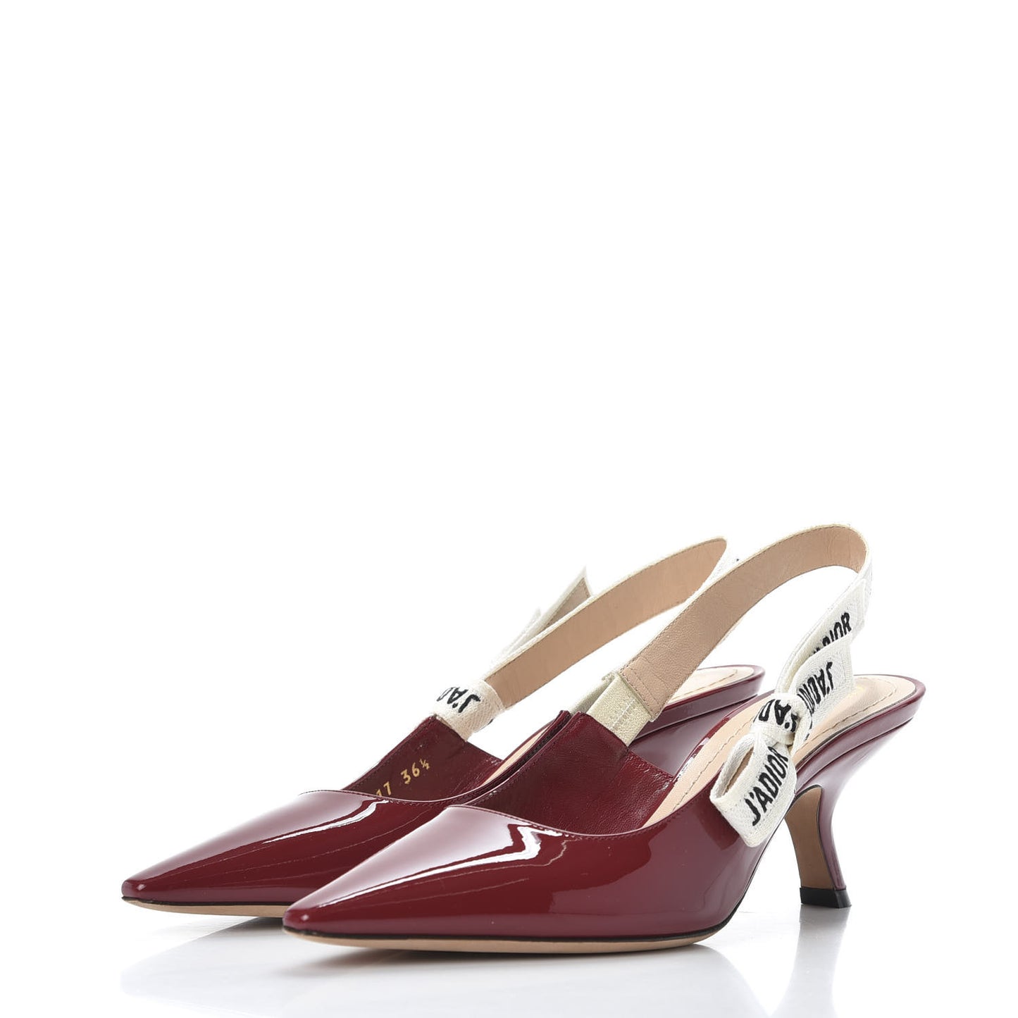 Patent Ribbon J'Adior Slingback 65mm Pumps 36.5 Scarlet