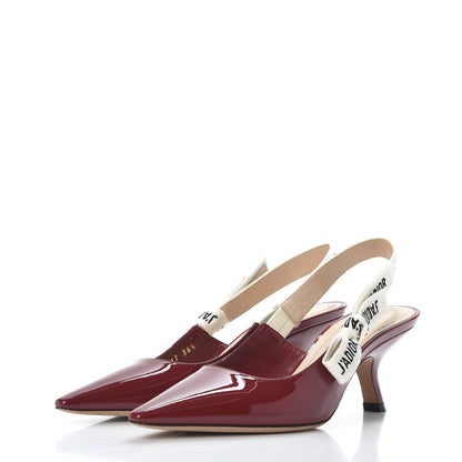 Christian Dior Patent Ribbon J'Adior Slingback 65mm Pumps 36.5 Scarlet 2 of 11
