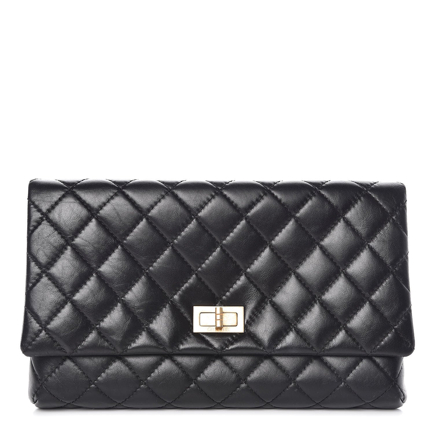 Chanel Aged Calfskin Quilted Reissue 2.55 Clutch Black 1 of 9