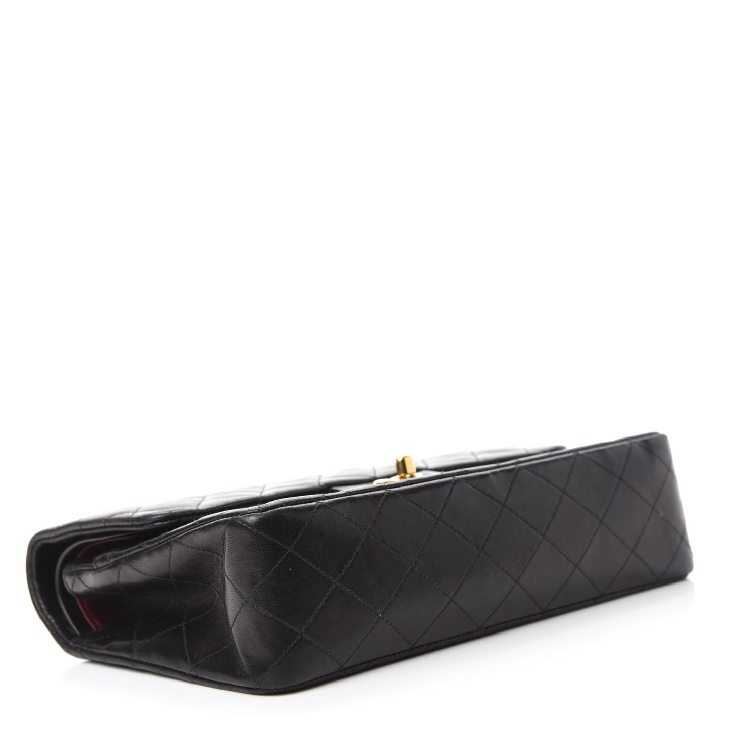Lambskin Quilted Medium Double Flap Black