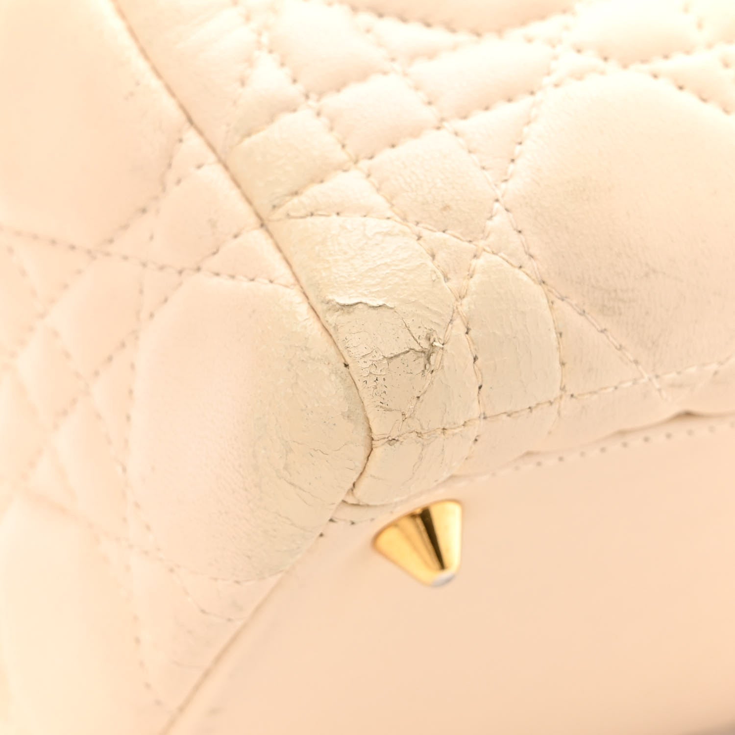 Christian Dior Lambskin Cannage Medium Lady Dior Beige 11 of 22