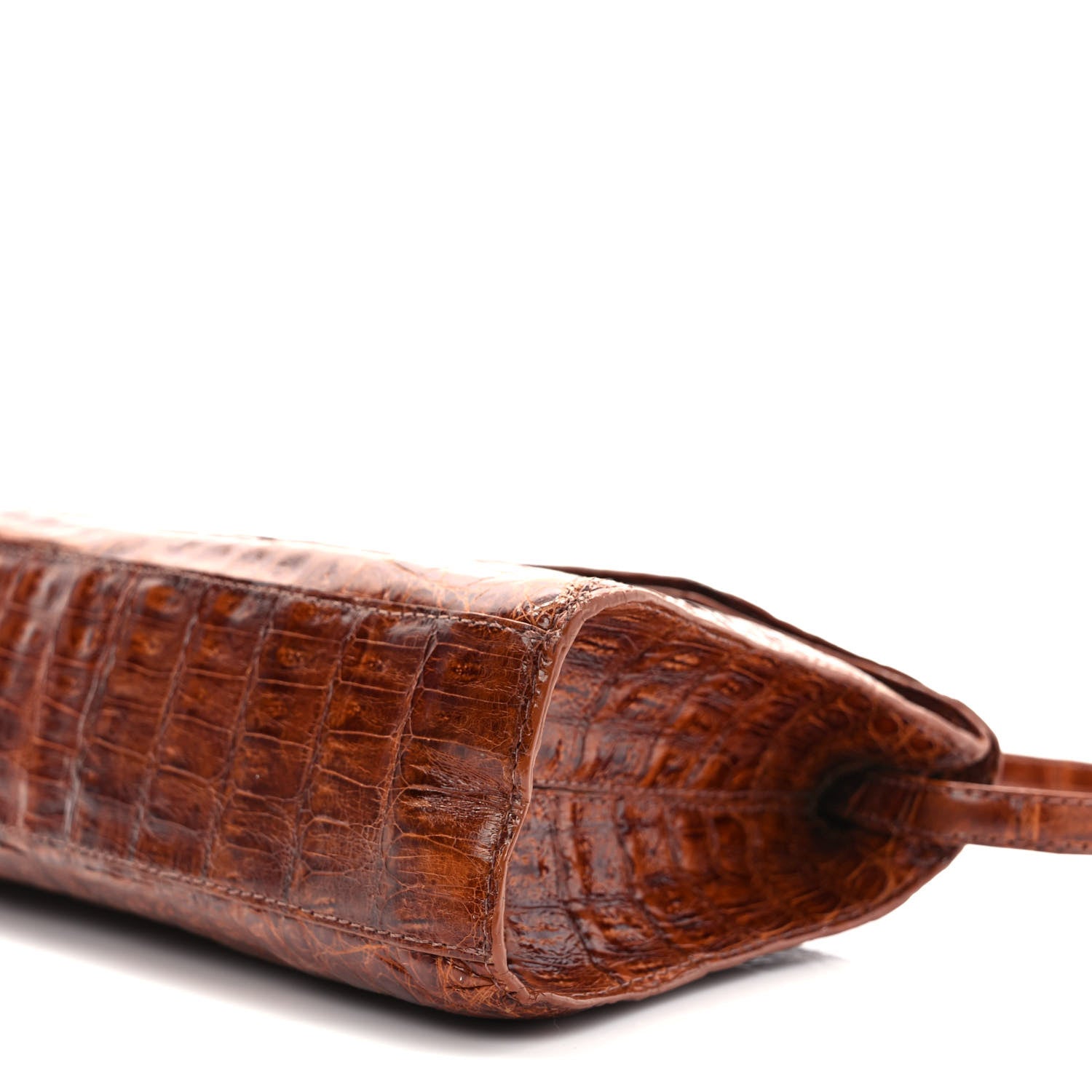 Nancy Gonzalez Crocodile Envelope Shoulder Bag Cognac 8 of 9