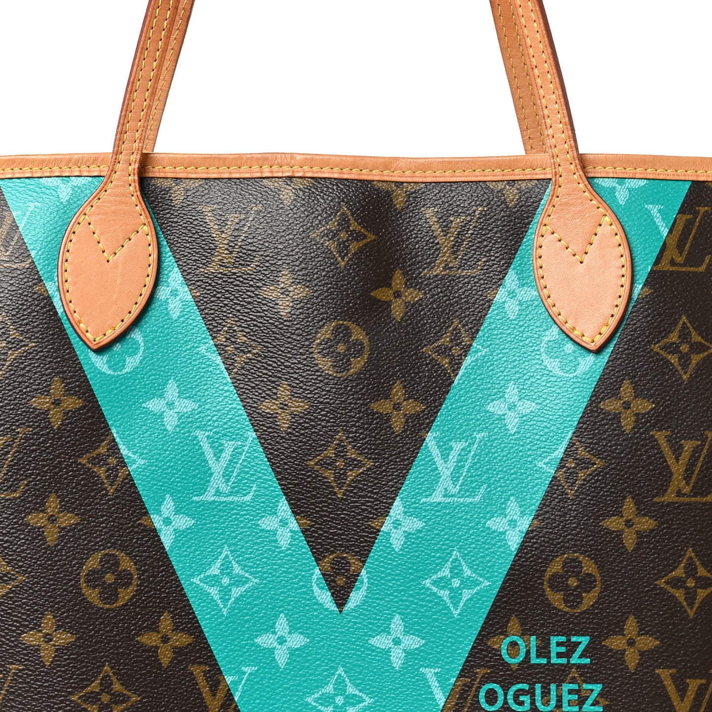 Monogram V Neverfull MM Turquoise