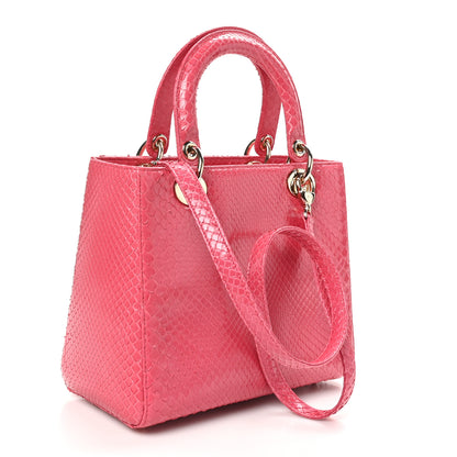 Christian Dior Snakeskin Medium Lady Dior Pink 3 of 10