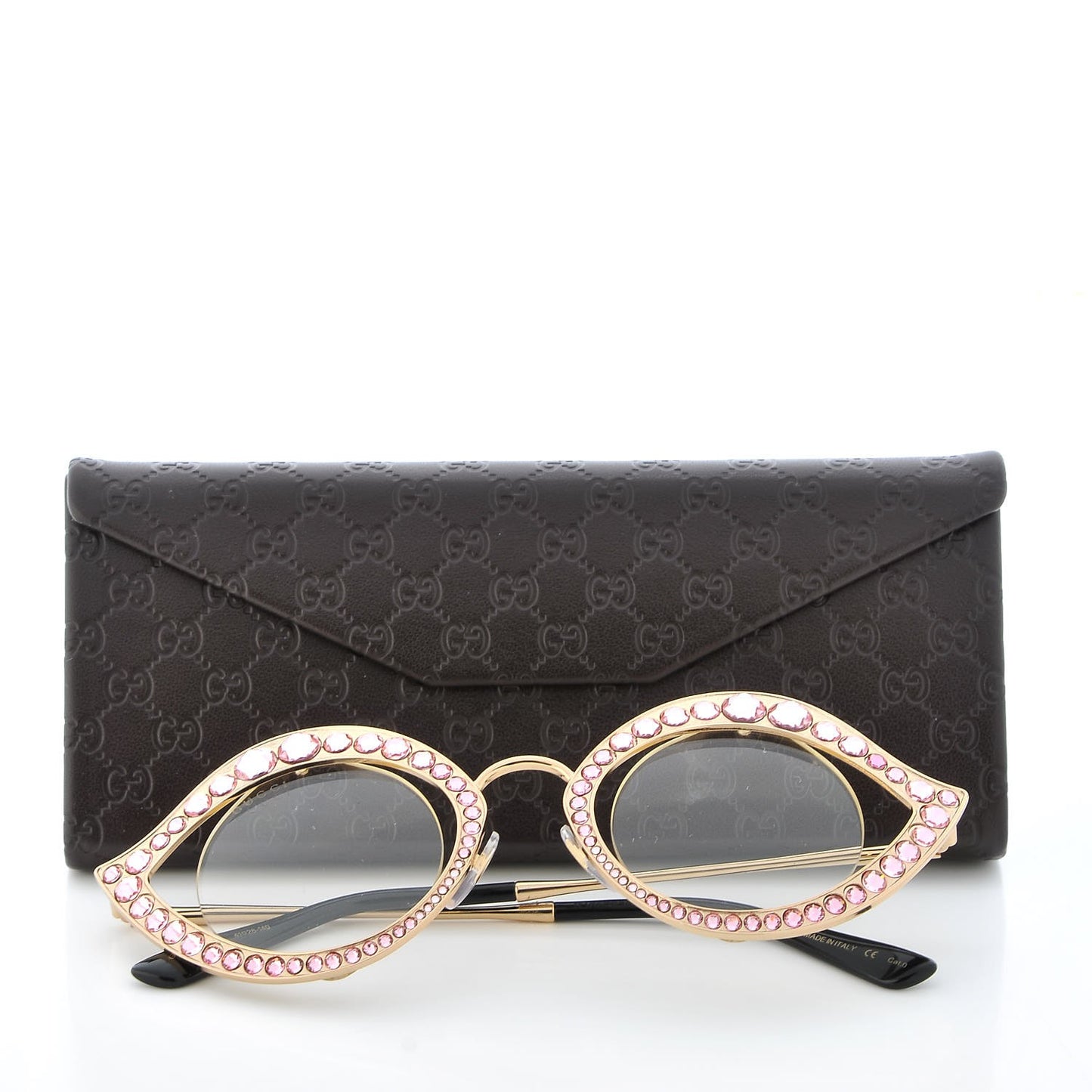 Metal Crystal Cat Eye Sunglasses GG0046S Pink