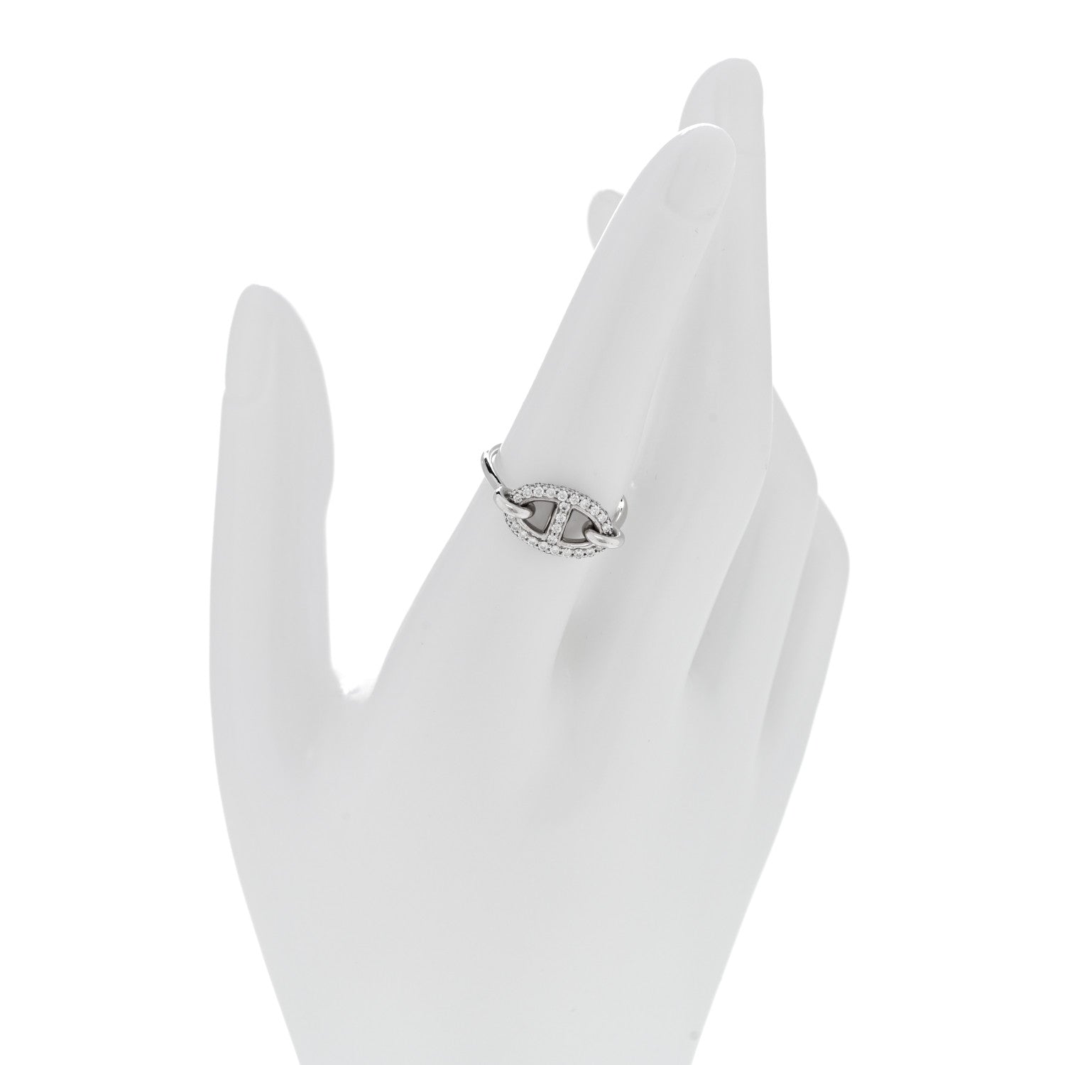 Hermes 18K White Gold Diamond New Farandole Ring 53 6.25 2 of 4