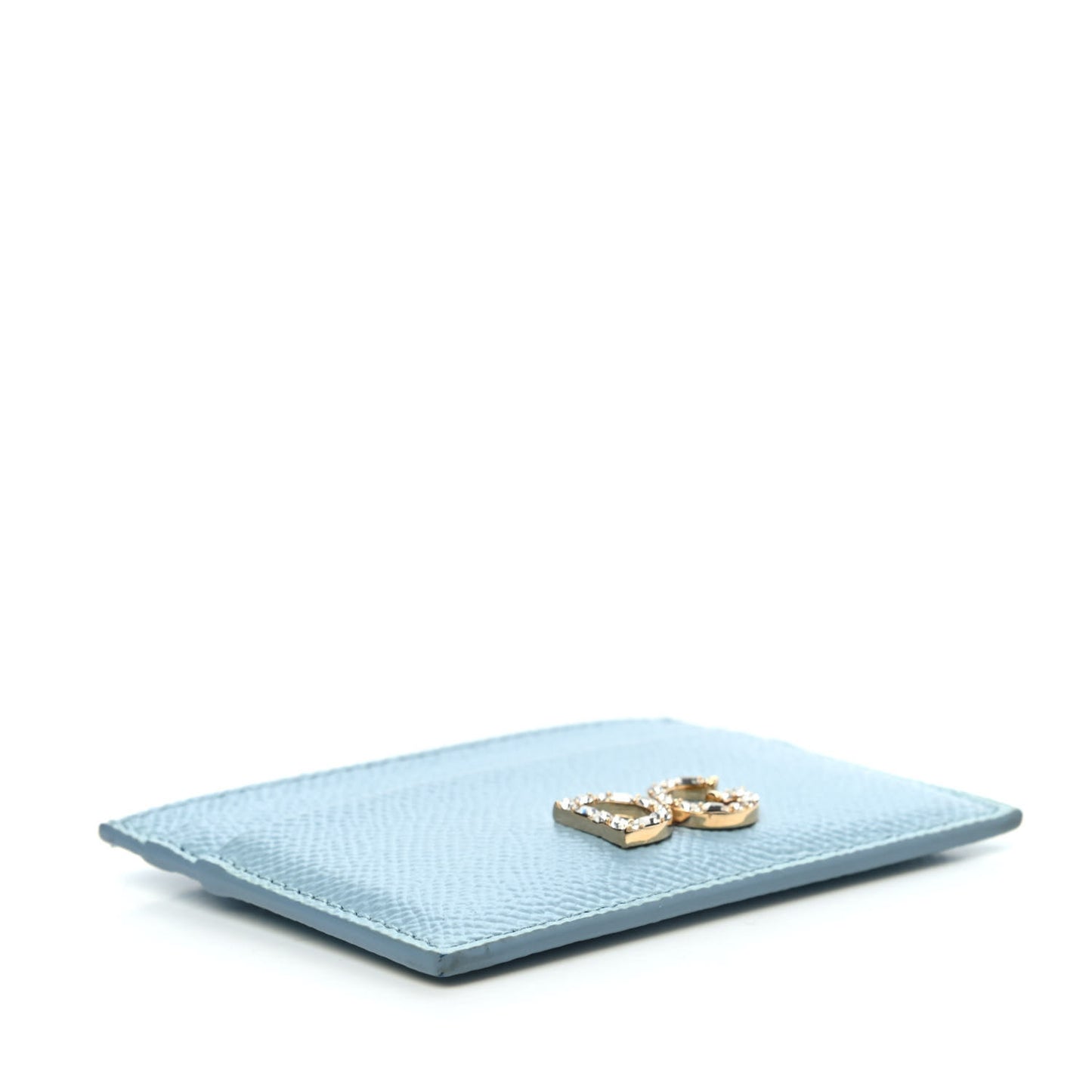 Dauphine Embellished Logo Card Holder Azzurro