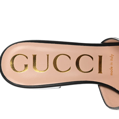 Gucci Malaga Kid Zumi Mid Heel Slide Sandals 36.5 Black 7 of 11