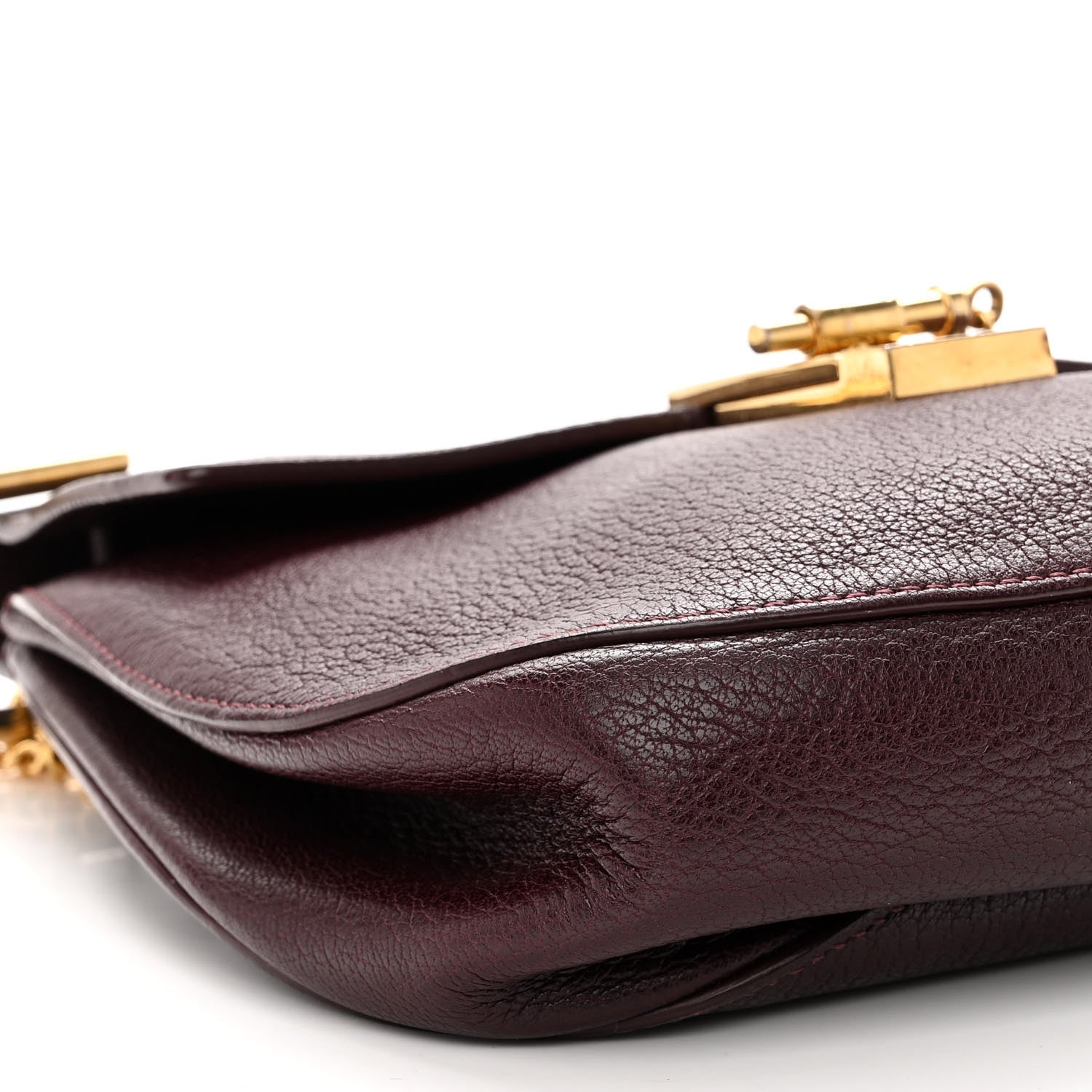 Chloe Goatskin Drew Shoulder Bag Burgundy 8 of 9