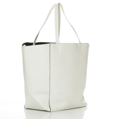 Celine Grained Calfskin Medium Horizontal Cabas Phantom White 3 of 7