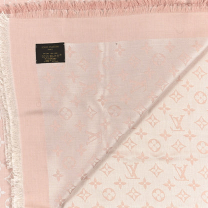 Louis Vuitton Wool Silk Monogram Shawl Pink 3 of 4