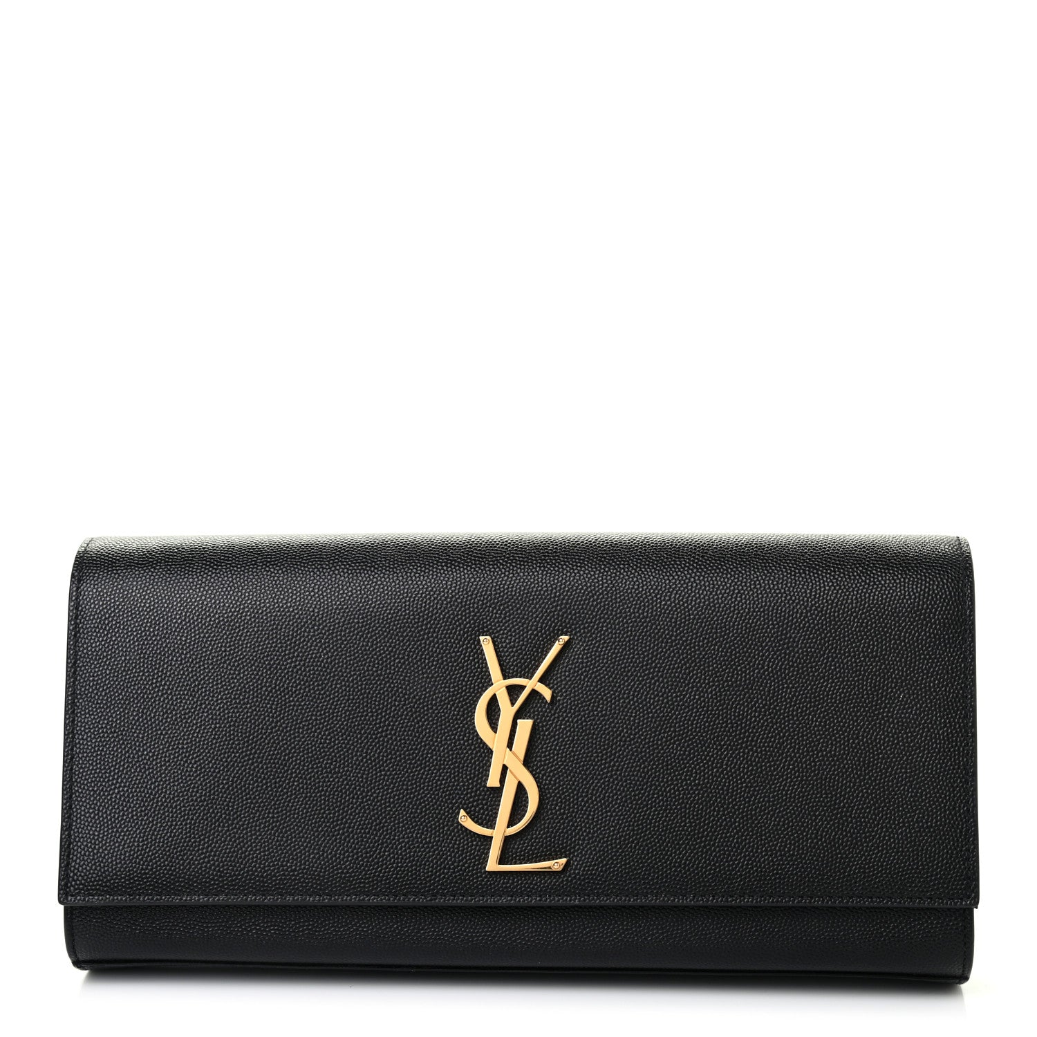 Saint Laurent Grain De Poudre Monogram Cassandre Clutch Black 2 of 15