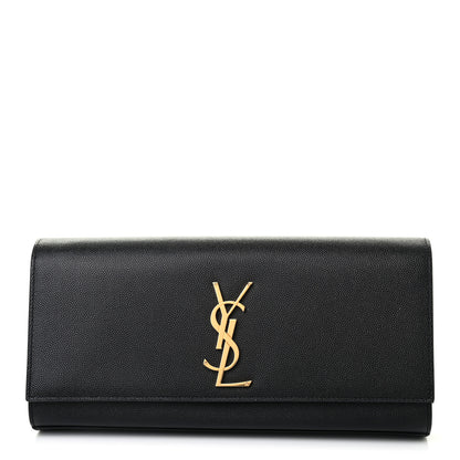 Saint Laurent Grain De Poudre Monogram Cassandre Clutch Black 2 of 15