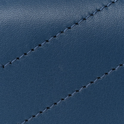 Chanel Calfskin Chevron Stitched Coco Waist Bag Blue 12 of 15