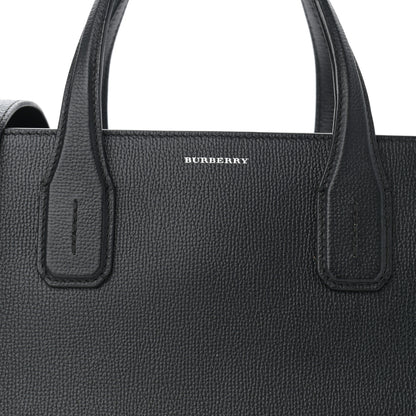 Burberry Derby Calfskin Vintage Check Medium Banner Tote Black 9 of 15