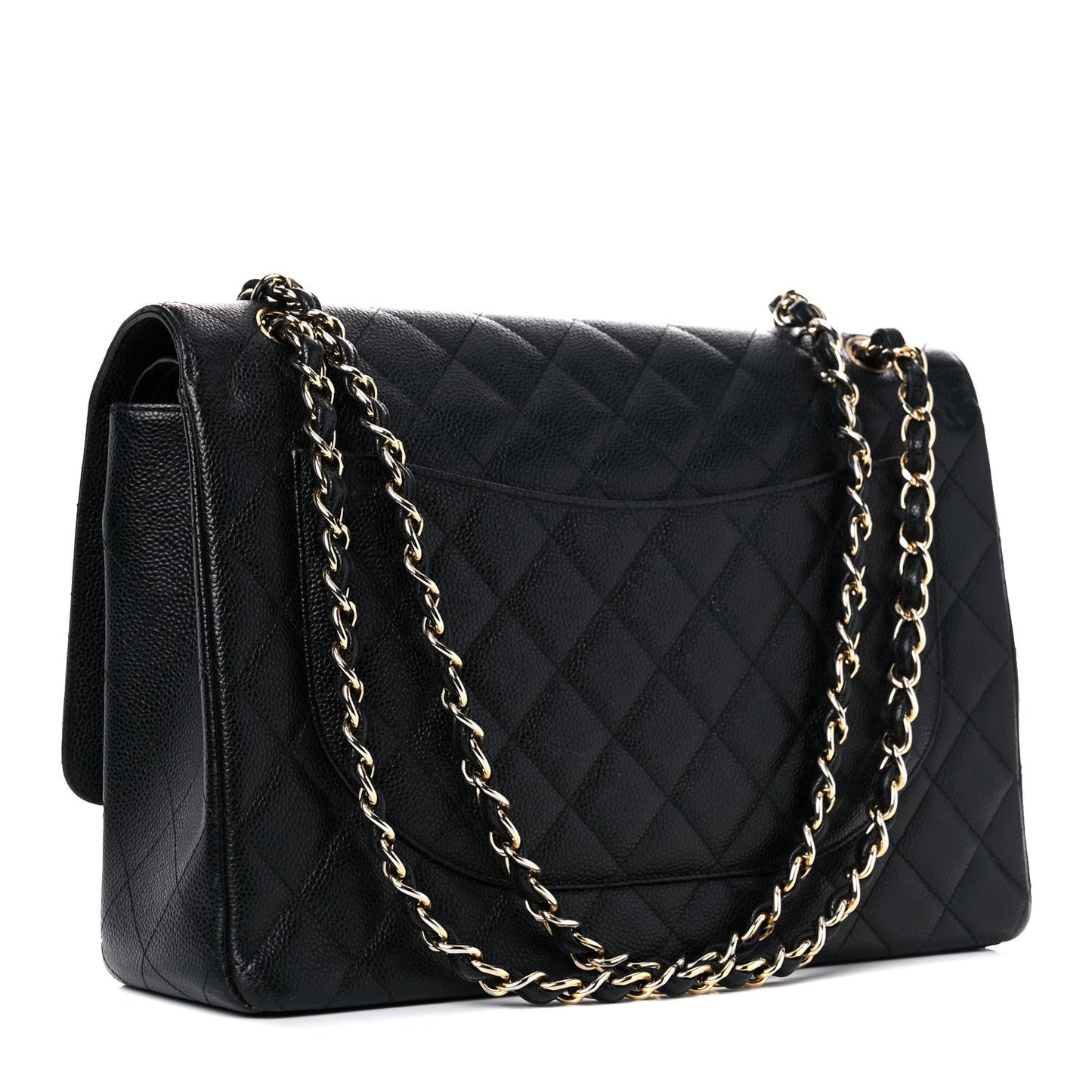 Caviar Quilted Maxi Double Flap Black