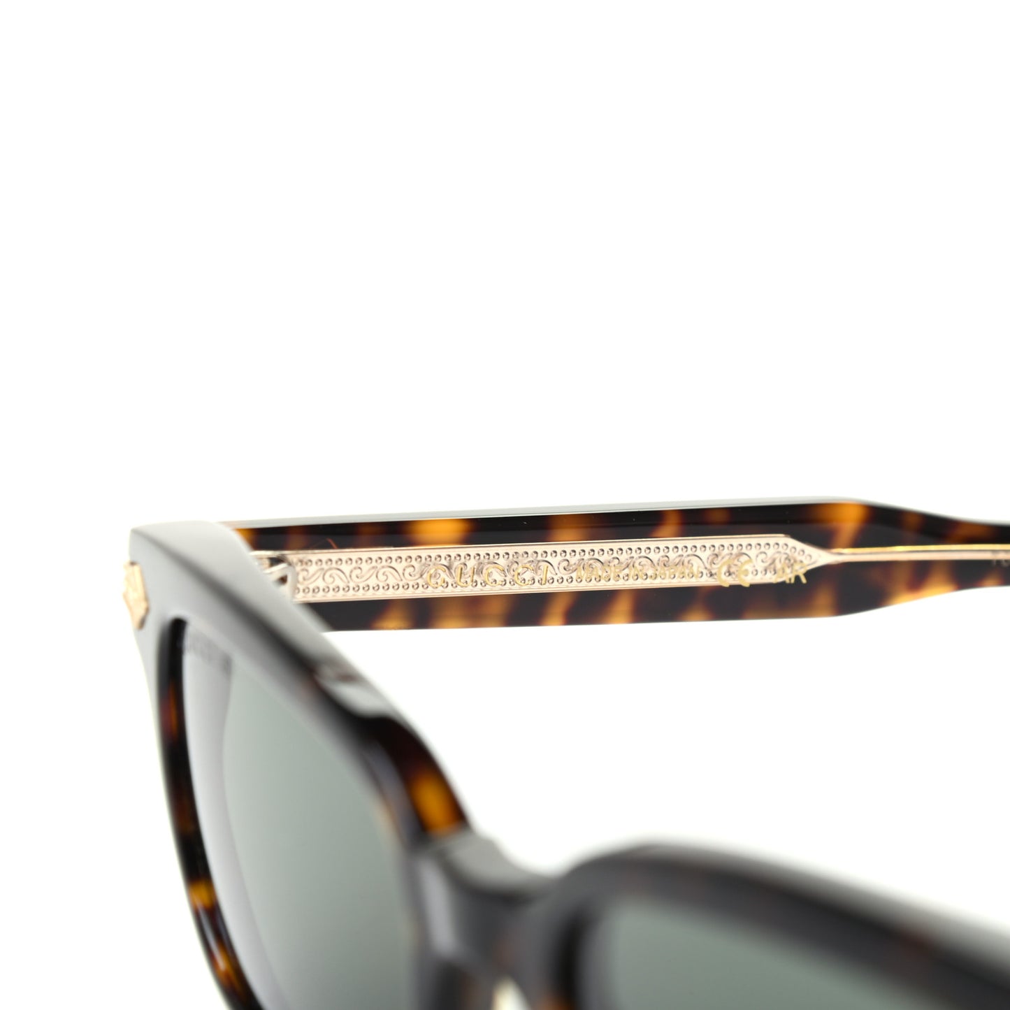 Acetate Metal Rectangular Frame Sunglasses GG0086S Dark Havanna