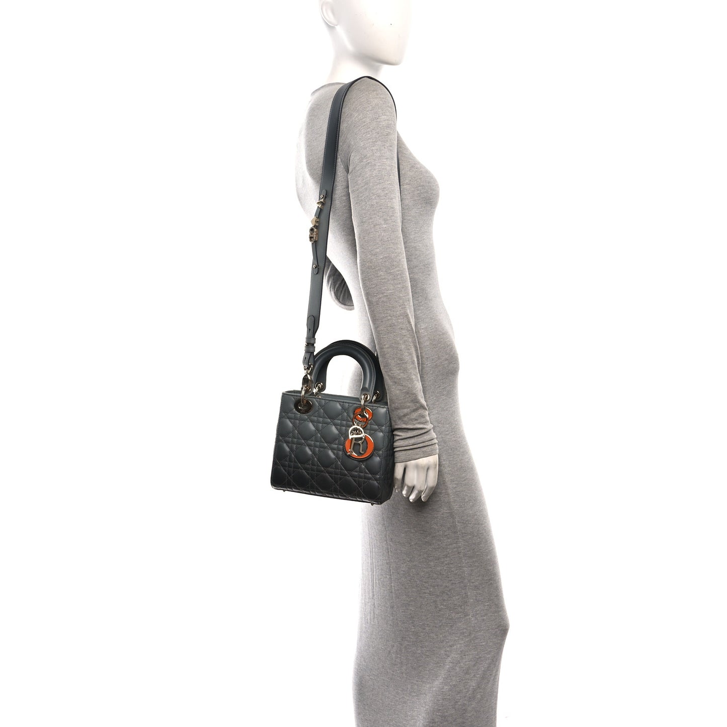 Lambskin Cannage Gradient Small My ABCDior Lady Dior Grey