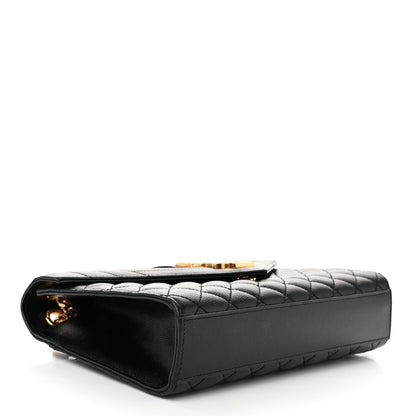 Saint Laurent Grain De Poudre Textured Mixed Matelasse Triquilt Medium Monogram Satchel Black 4 of 10