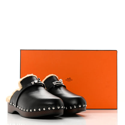 Hermes Calfskin Carlotta Mules 39 Black 8 of 8