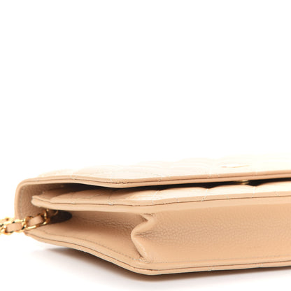 Chanel Caviar Quilted Wallet On Chain WOC Beige 5 of 10