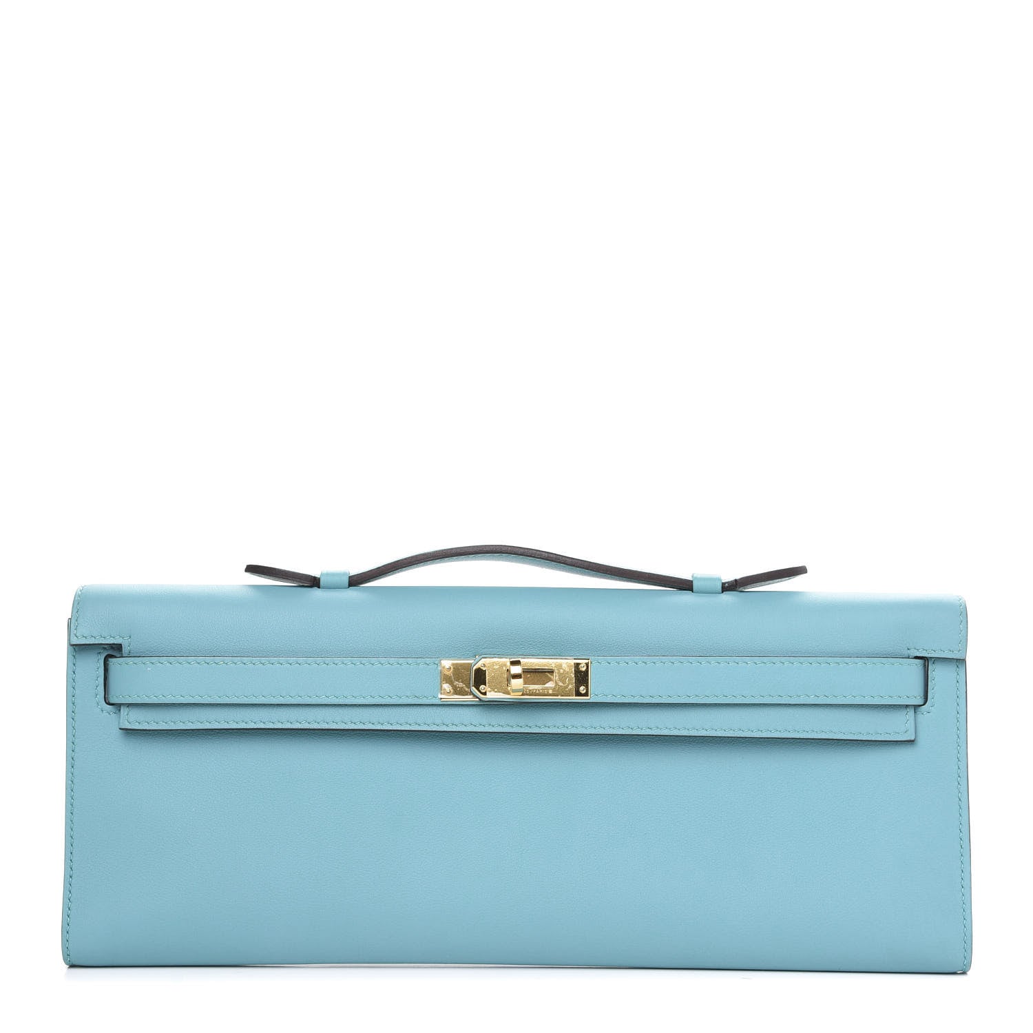 Hermes Swift Kelly Cut Clutch Pochette Bleu Saint Cyr 1 of 9