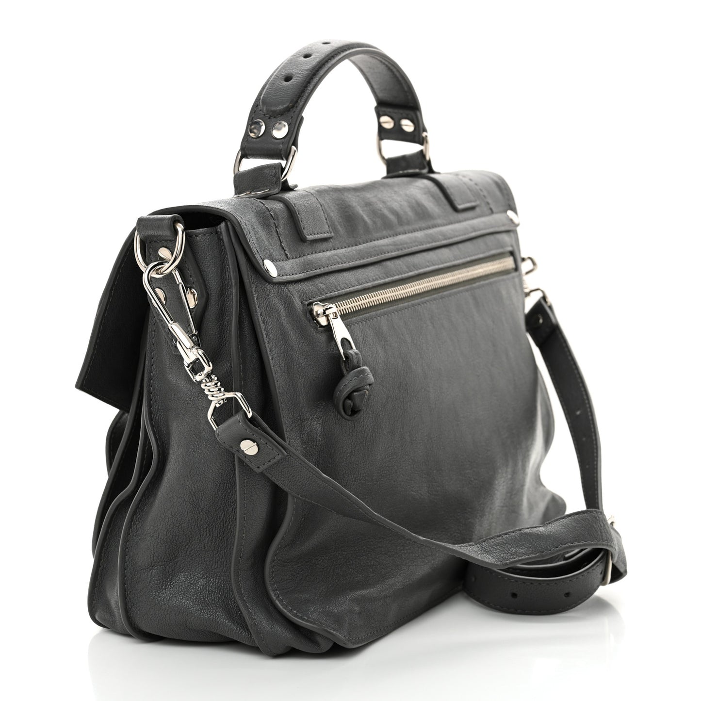 Lambskin Medium PS1 Satchel Heather Grey