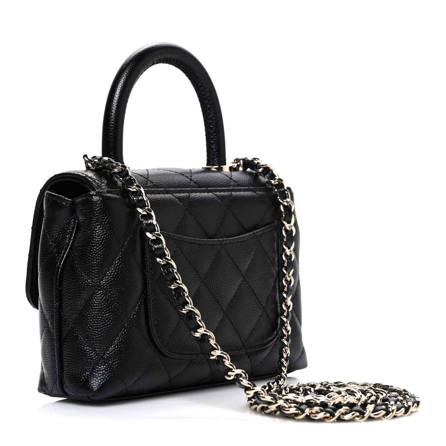 Chanel Caviar Quilted Coco Handle Clutch With Chain Black 3 of 10