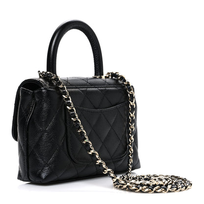 Chanel Caviar Quilted Coco Handle Clutch With Chain Black 3 of 10