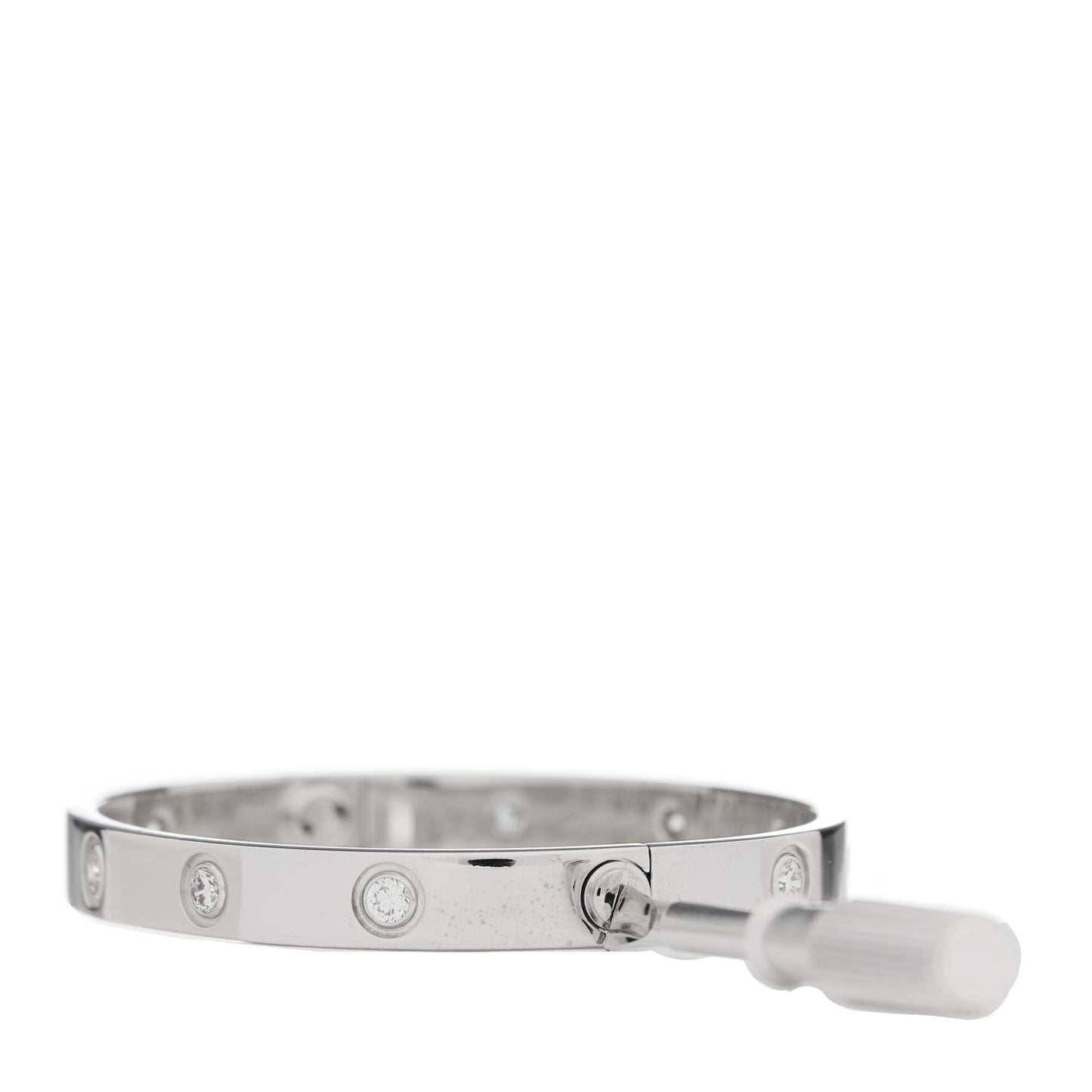 18K White Gold 10 Diamond LOVE Bracelet 16