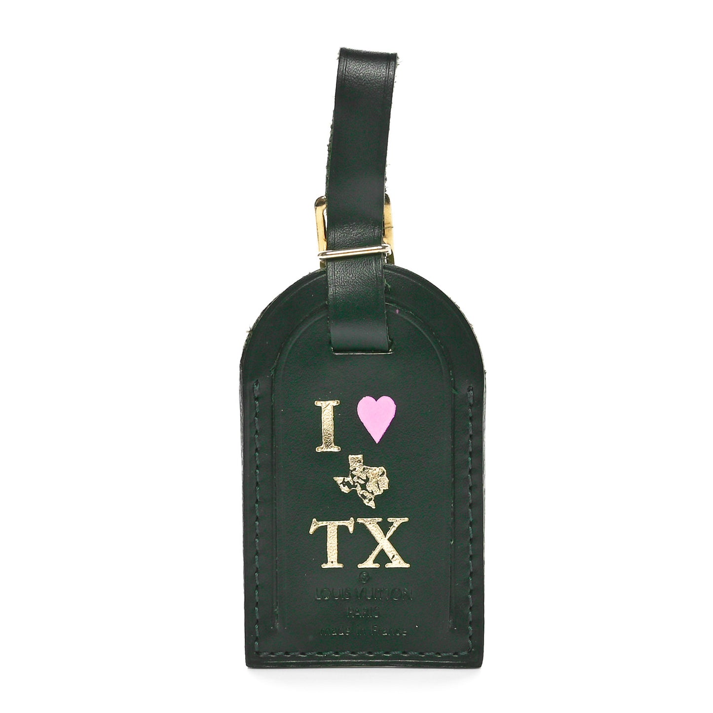 Calfskin Luggage Tag Green