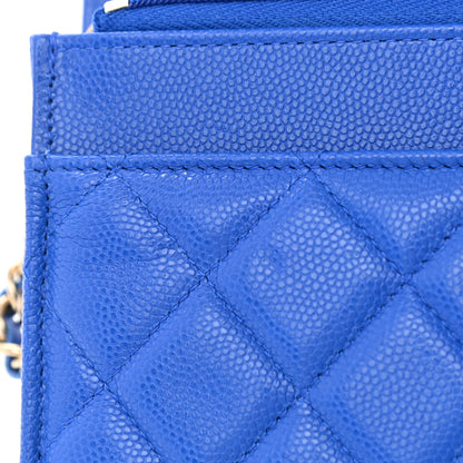 Chanel Caviar Quilted Wallet On Chain WOC Blue 11 of 12