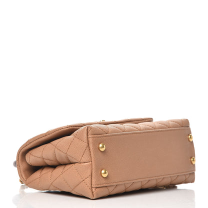 Chanel Caviar Lizard Quilted Mini Coco Handle Flap Beige 4 of 9